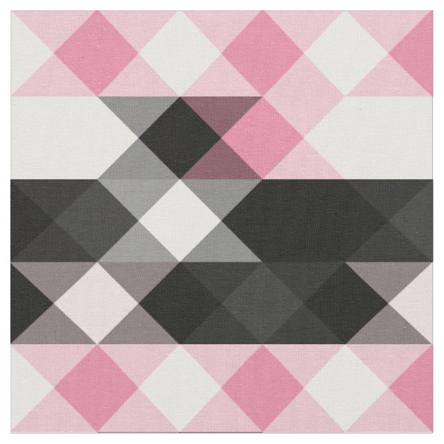 Tela rosa negro gris blanco geométrico (De cerca)