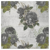 Rosa negro y hojas verdes sobre blanco