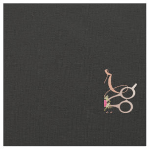 Tela Rosa Oro Floral Tijeras Hairstylist Hair Salon