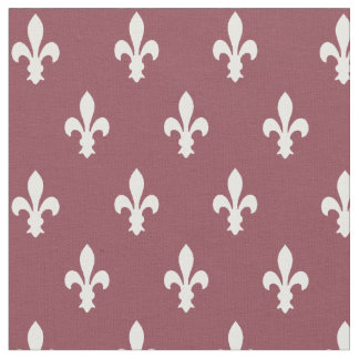Tela Rosa oscuro victoriano Fleur de Lys Fabric