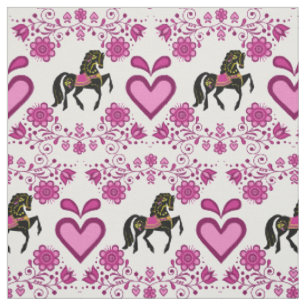 Tela Rosa popular/oro/negro 4" del caballo del