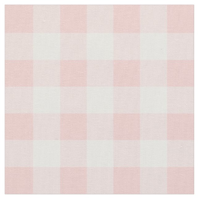 Tela Rosa Quartz Rosado y Blanco Gingham Check (De cerca)