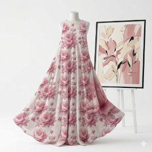 Tela Rosa Rubor Rosa Rococó Jardín Francés Toile Vintag