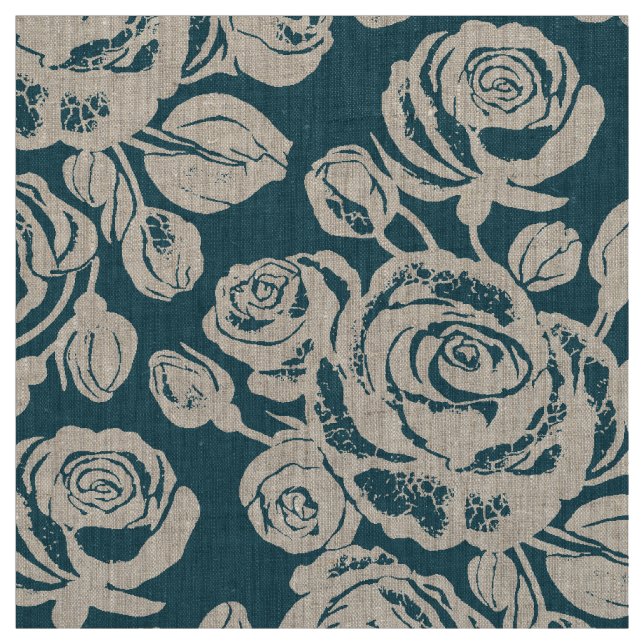 Tela Rosa Tierra Verde Azul (Retal)