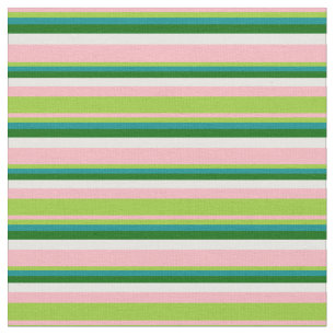 Tela Rosa, Verde, Cian Oscuro, Verde Oscuro Y Crema De 