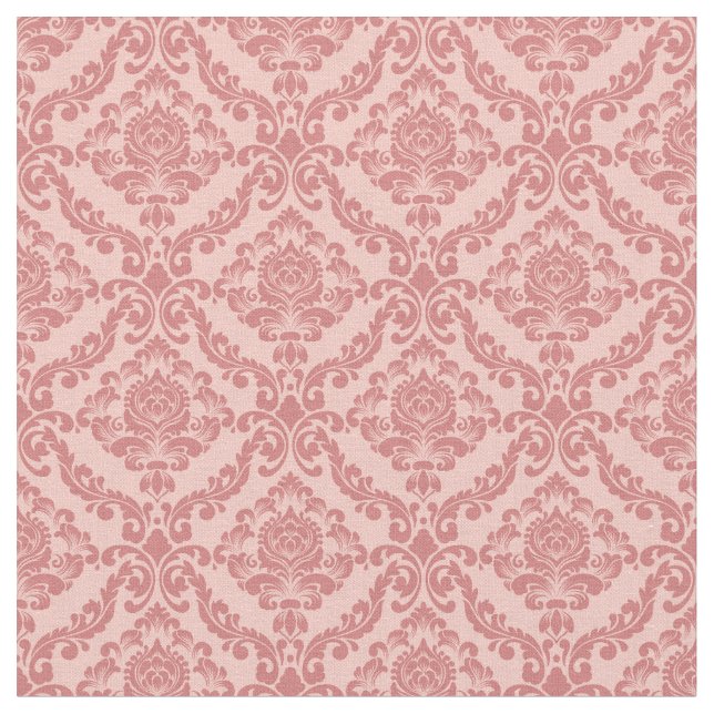 Tela Rosa vintage damasco (De cerca)