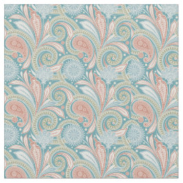 Tela Rosa y azul Pastel Paisley Floral