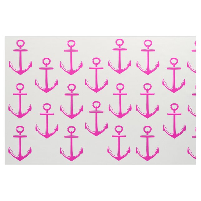 Tela Rosa y material náutico azul - anclas rosadas ("Cuarto gordo" (fat quarter))