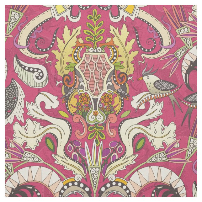 Tela rosado boho rococo (Retal)