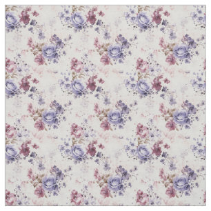 Tela Rosas de acuarela en morado y Rubor