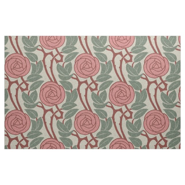 Tela Rosas de Art Nouveau ("Cuarto gordo" (fat quarter))