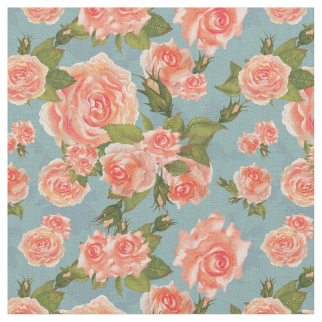 Tela Rosas de época (De cerca)