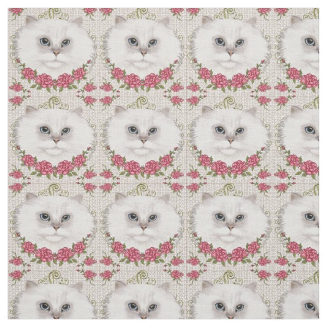 Tela Rosas de gato persa (Retal)