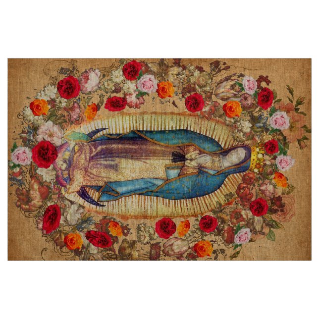 Tela Rosas de Nuestra Señora de Guadalupe 206 ("Cuarto gordo" (fat quarter))