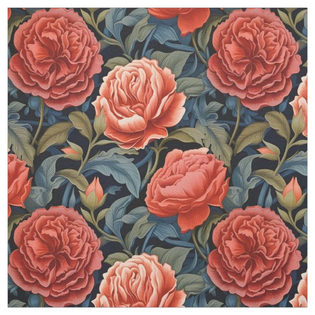 Tela Rosas de Victoria Roja (Retal)