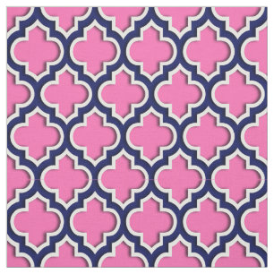 Tela Rosas fuertes, marroquí Quatrefoil #5DS de los