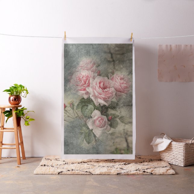 Tela ROSAS GRUNGY - Flores de época (In Situ)