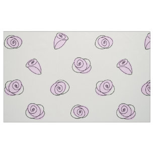 Tela Rosas Lilac Tejido de patrones multigrandes