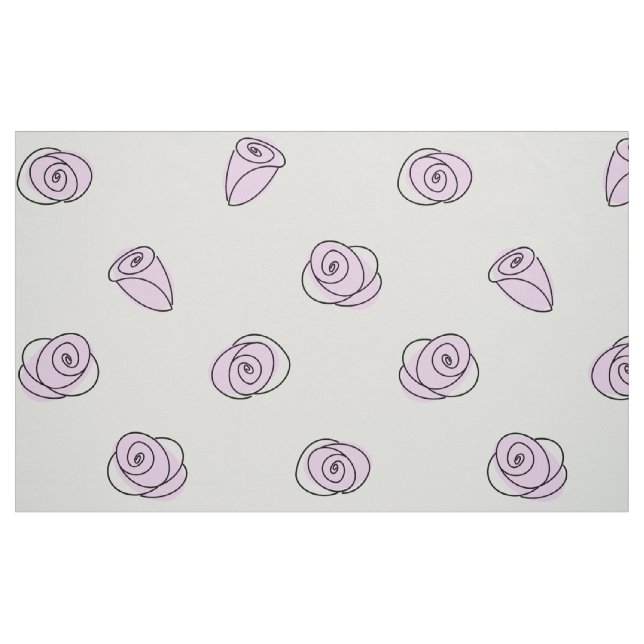 Tela Rosas Lilac Tejido de patrones multigrandes ("Cuarto gordo" (fat quarter))