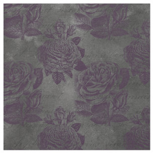 Tela Rosas morados y escriben en gris