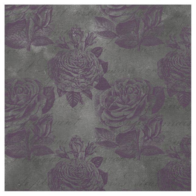 Tela Rosas morados y escriben en gris (De cerca)