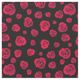 Tela Rosas rojas en negro