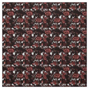 Tela Rosas rojas en negro