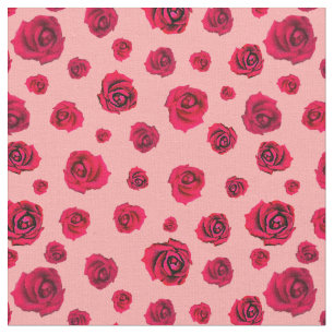 Tela Rosas rojas en rosa