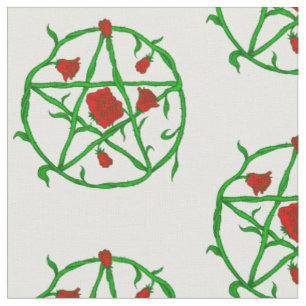 Tela rosas rojas pentagram gótico gótico wiccan