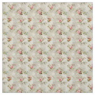 Tela Rosas rosa románticas con elegancia vintage