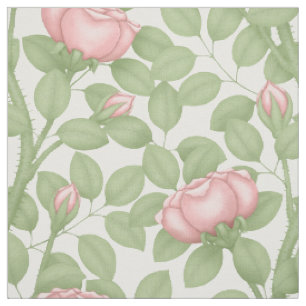 Tela Rosas rosadas sobre blanco (gran escala)