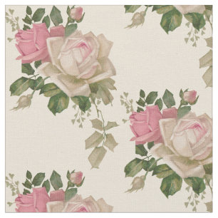 Tela Rosas rosados y de crema