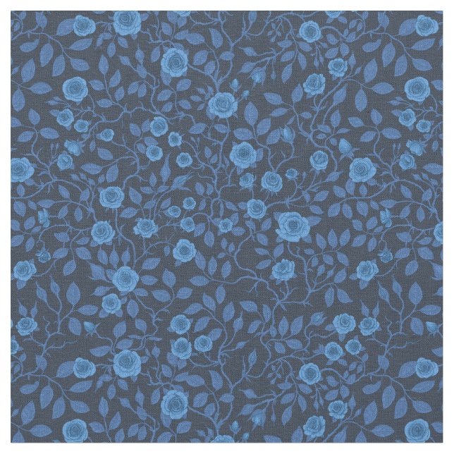 Tela Rosas salvajes de azul (De cerca)