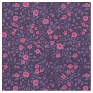 Tela Rosas silvestres en rosa y morado