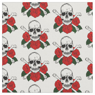 Tela Rosas Skulls