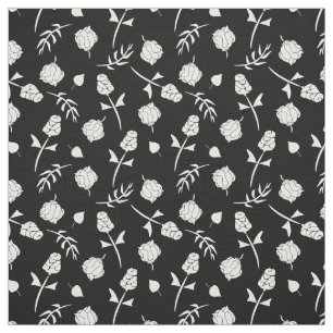 Tela Roses en blanco y negro Bonito Rosebud Impresión 