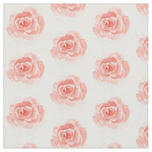 Tela Roses rosas rosas color agua pintadas en blanco