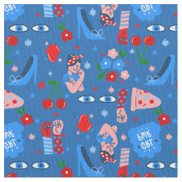 Tela rosie the riveter rockabilly whimsical