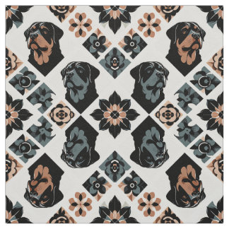 Tela Rottweiler Floral Geometric Pattern