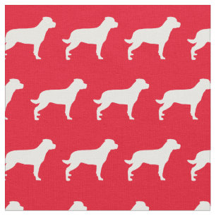 Tela Rottweiler Rottie Dog Silhouette Mascota Red