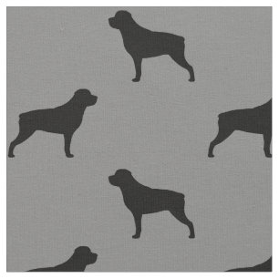 Tela Rotulier Perro Raza Silhouettes Gris y Negro