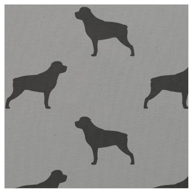 Tela Rotulier Perro Raza Silhouettes Gris y Negro (De cerca)