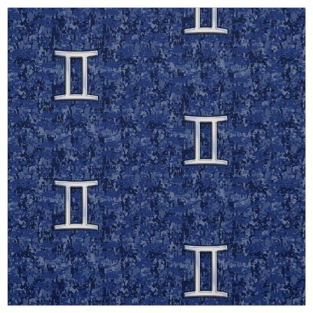 Tela Rótulo Gemini sobre la camuflaje digital azul de l (Retal)