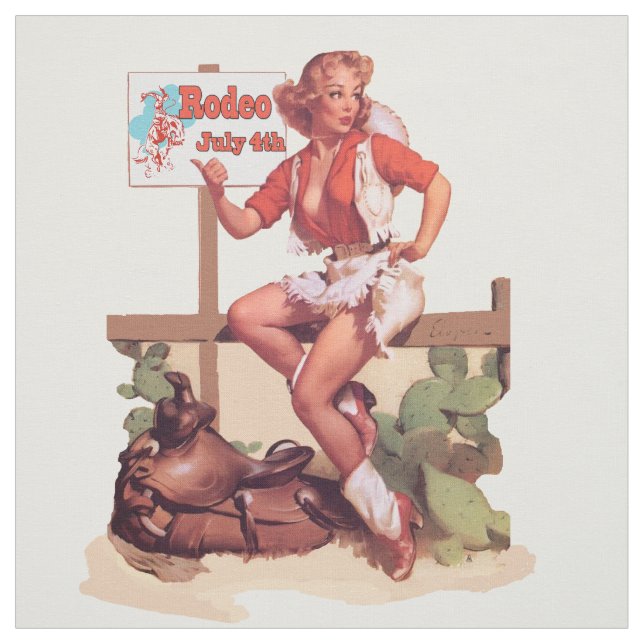 Tela Rótulo occidental del rodeo de la silla de montar (Retal)