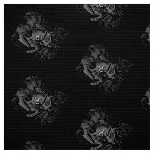 Tela Rótulo Taurus Zodiac cromado estilo Taurus en negr