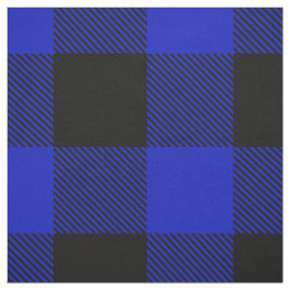 Tela Royal Blue Black XXL Buffalo Check Plate Tartán