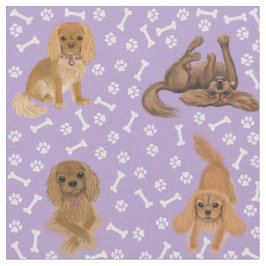 Tela Ruby Cavalier King Charles Spaniel Fabric