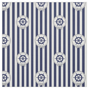 Tela Rueda de la Armada Náutica/franja azul y blanca