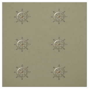 Tela Rueda náutica de oro de la nave