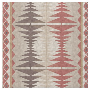 Tela Rust Red Taupe Beige Oscuro Arte Tribal Brown
